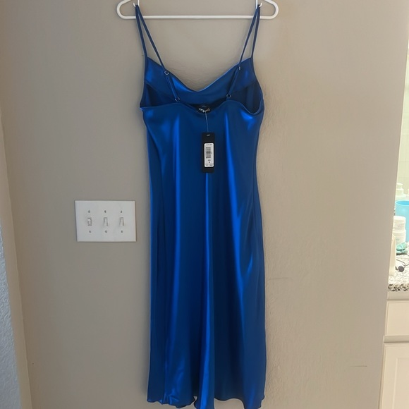 BEBE SATIN COWL NECK SLIP MIDI DRESS - Picture 2 of 5